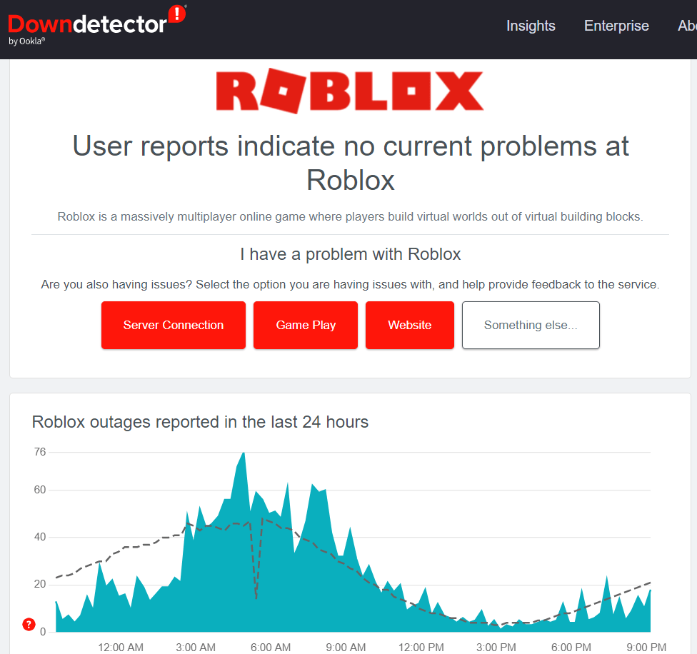 Проверьте, не сломался ли Roblox