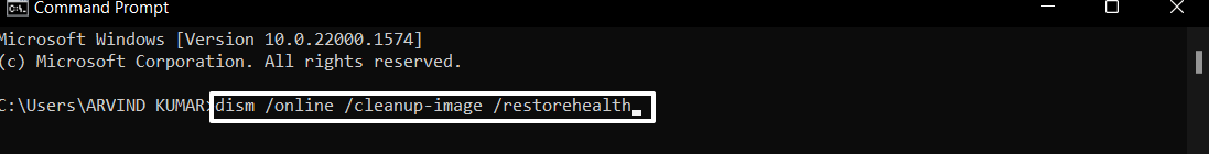 Команда dism/online/cleanup-image/restorehealth