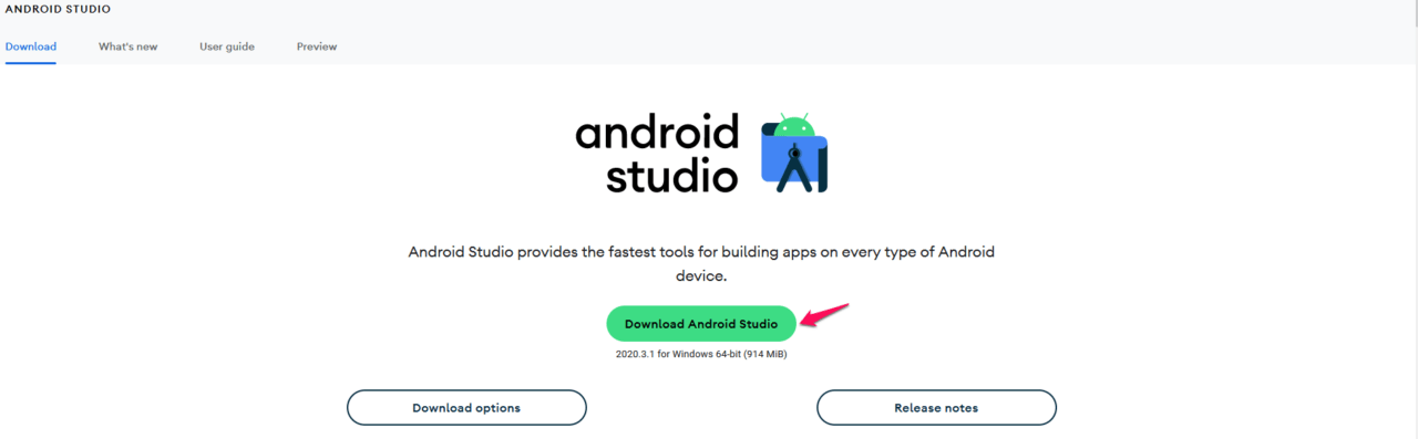 (2) Загрузите Android Studio