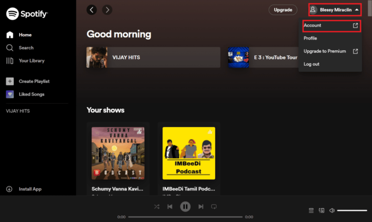 Вход в Spotify