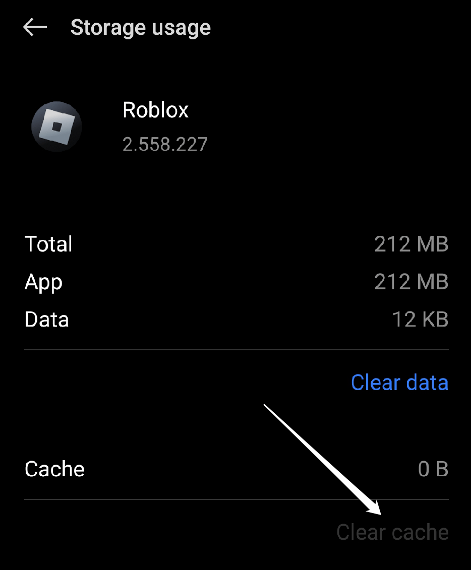 Очистить кэш Roblox Android