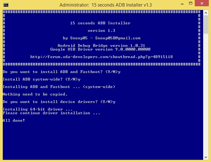 Установка ADB и Fastboot