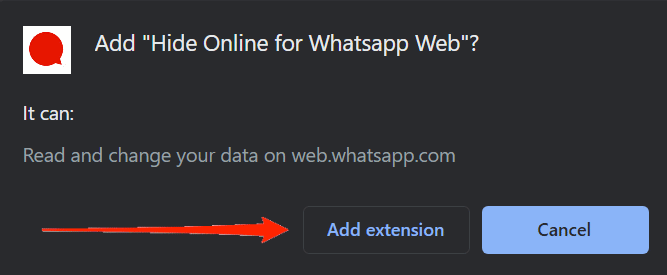 установить Hide Online For Whatsapp Web