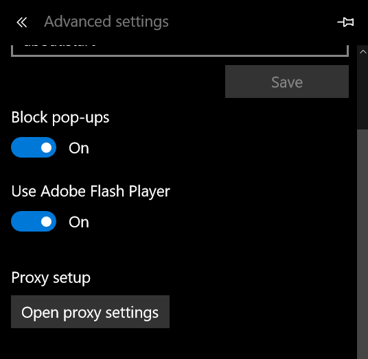 Включить или отключить Adobe Flash Player Microsoft Edge