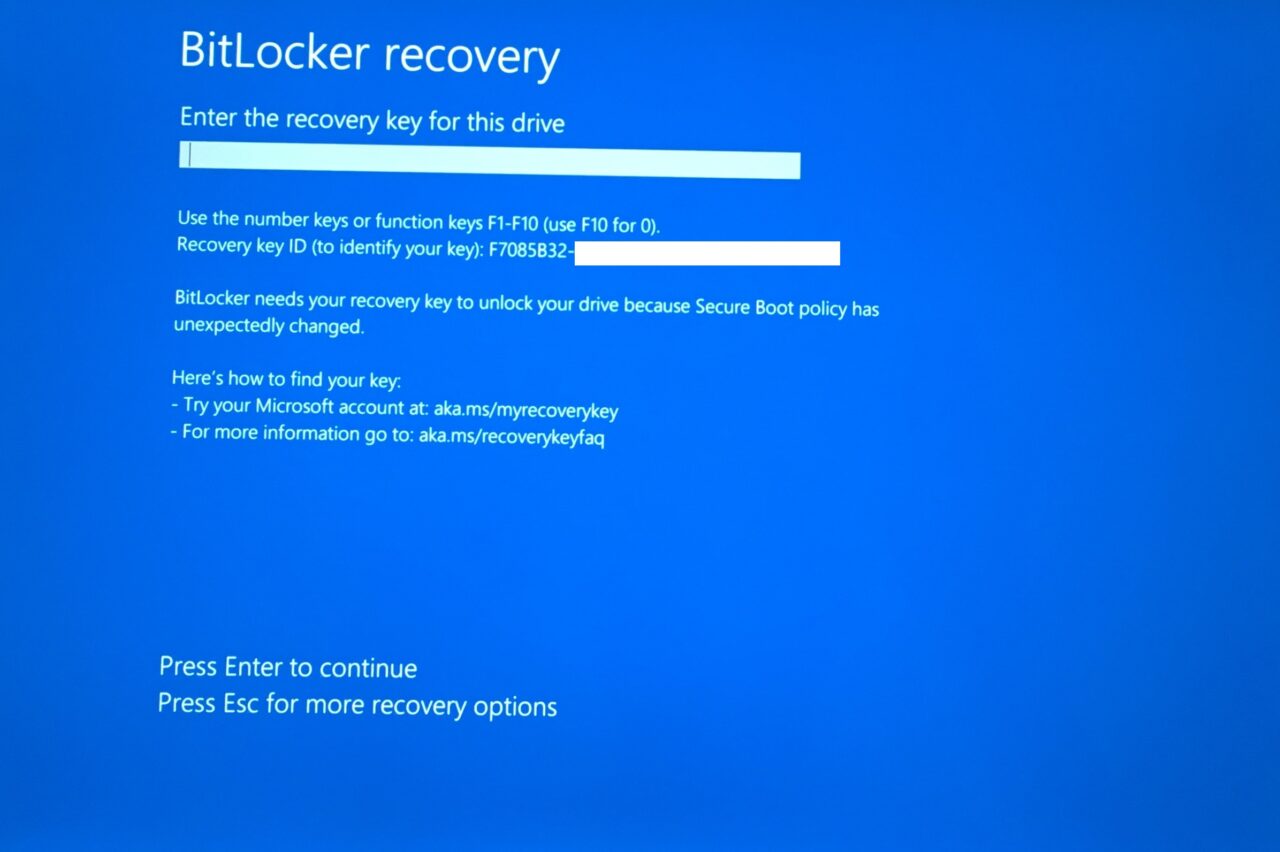 BitLocker введите ключ восстановления для этого диска в Windows 11.