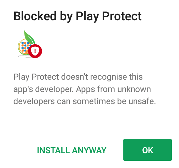 Заблокировано Play Protect