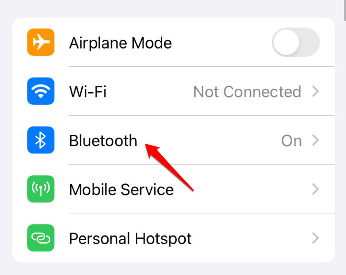 Откройте настройки вашего iPhone и нажмите «Bluetooth».