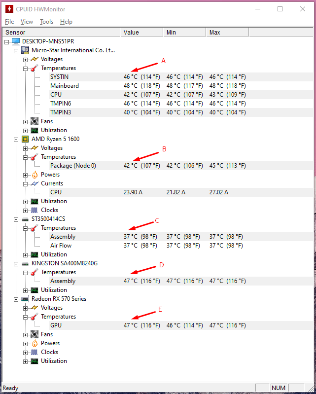 Проверьте температуру ПК с Windows