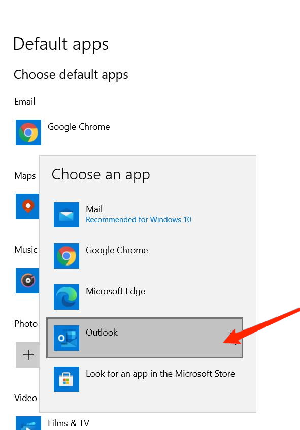 выбрать почтовое приложение по умолчанию в Windows 11