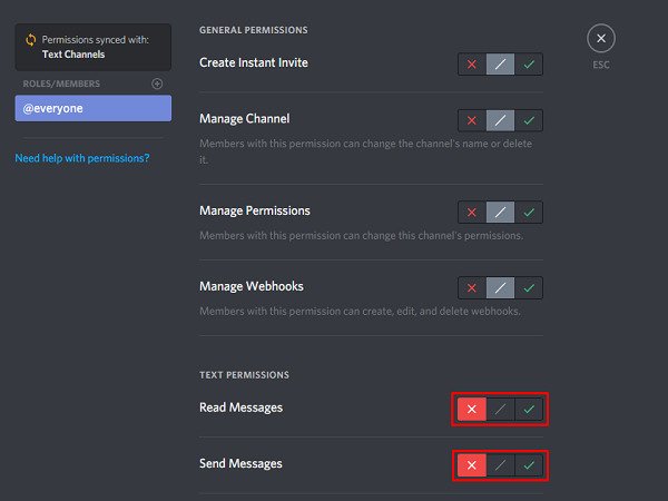 Вариант частного канала Discord