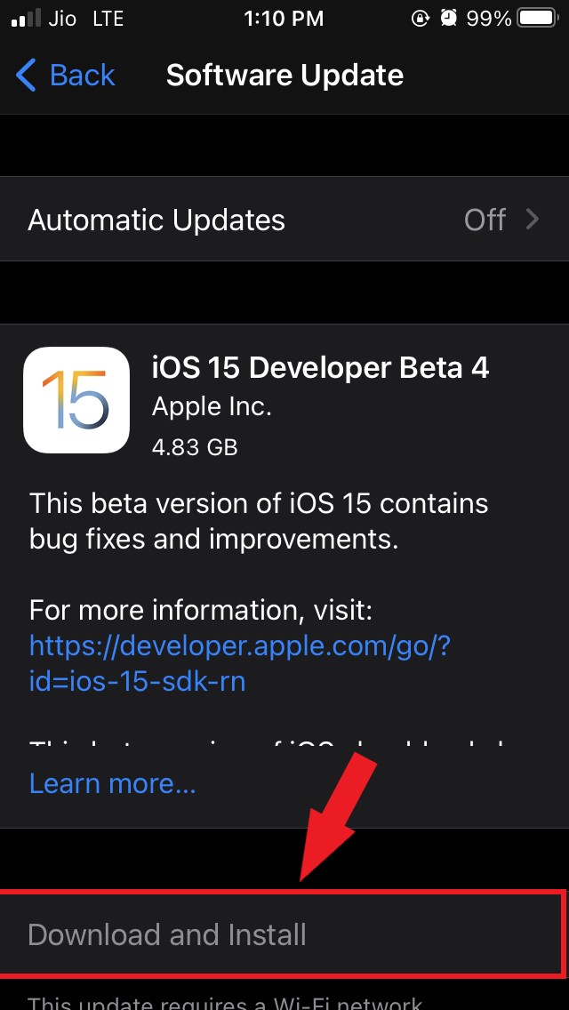 скачайте и установите iOS 15