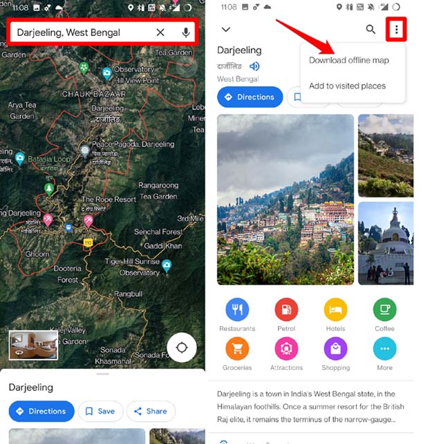 скачать оффлайн карту Google Maps