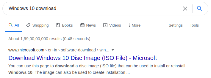 Загрузите ISO-образ Windows 10.