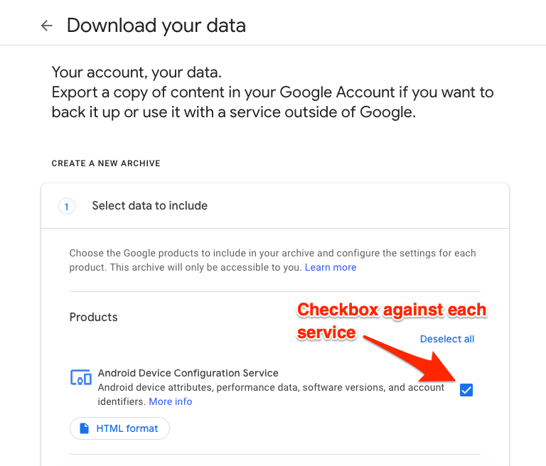 Загрузите свои данные с Google Takeout