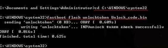 токен разблокировки fastboot flash Unlock_code.bin