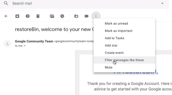 Фильтровать подобные сообщения в Gmail