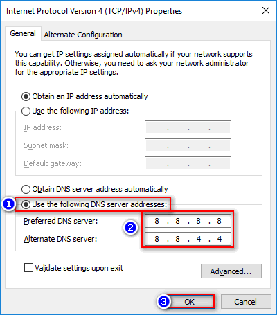 Открытый DNS Google