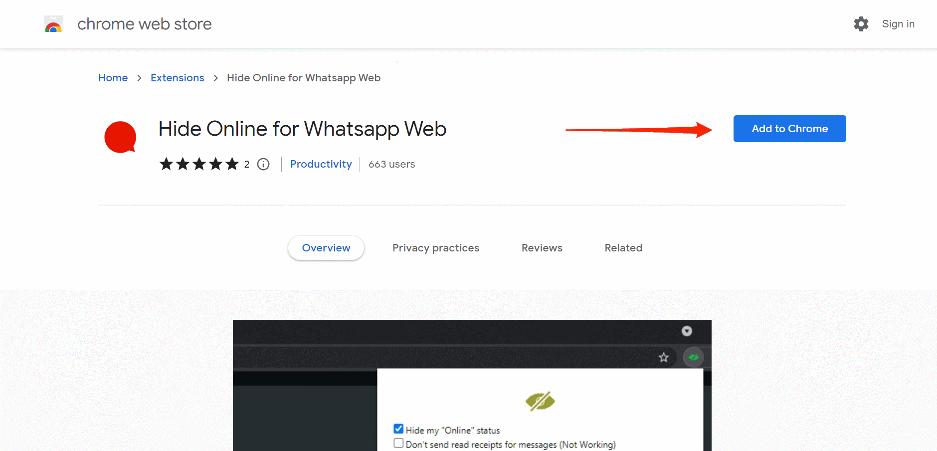 Скрыть онлайн для WhatsApp Web