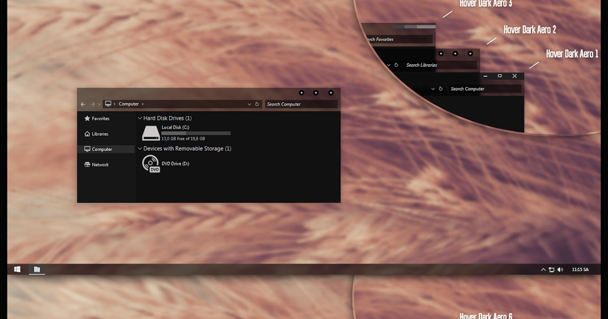 Тема Hover Dark Aero