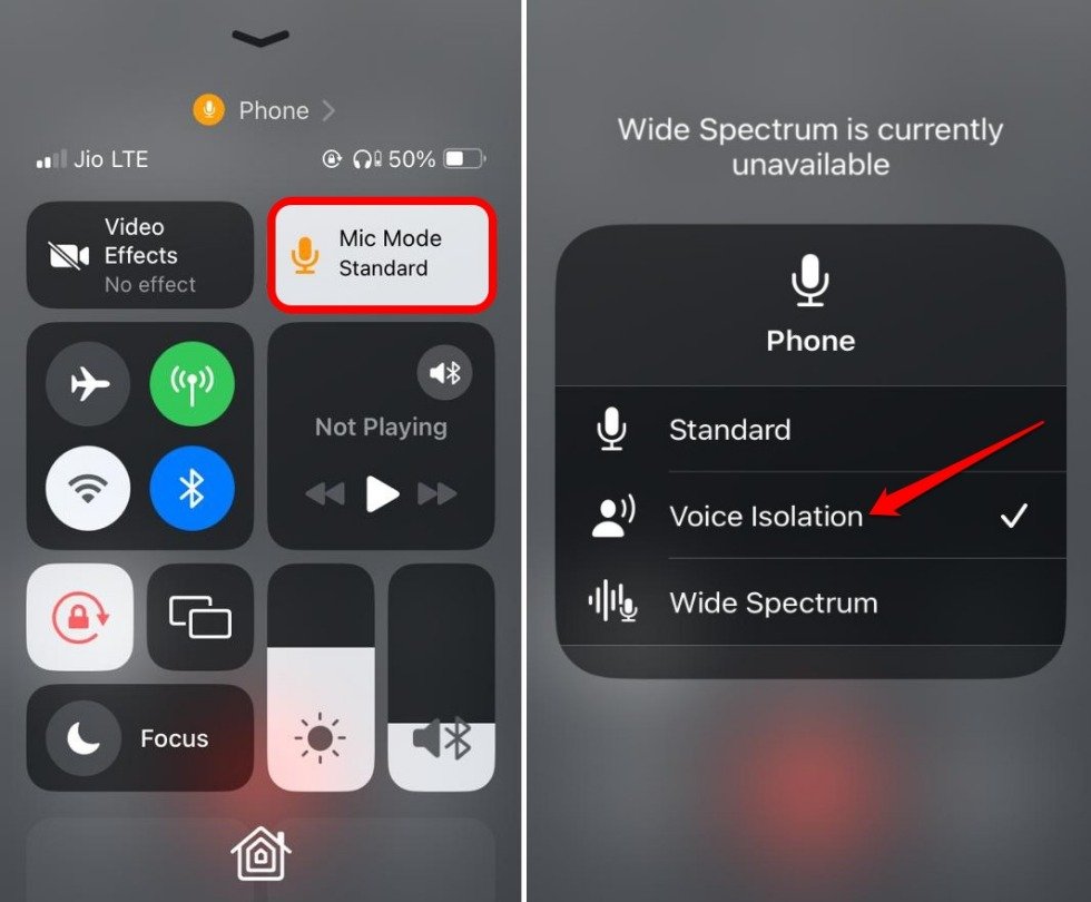 как включить изоляцию голоса на айфоне