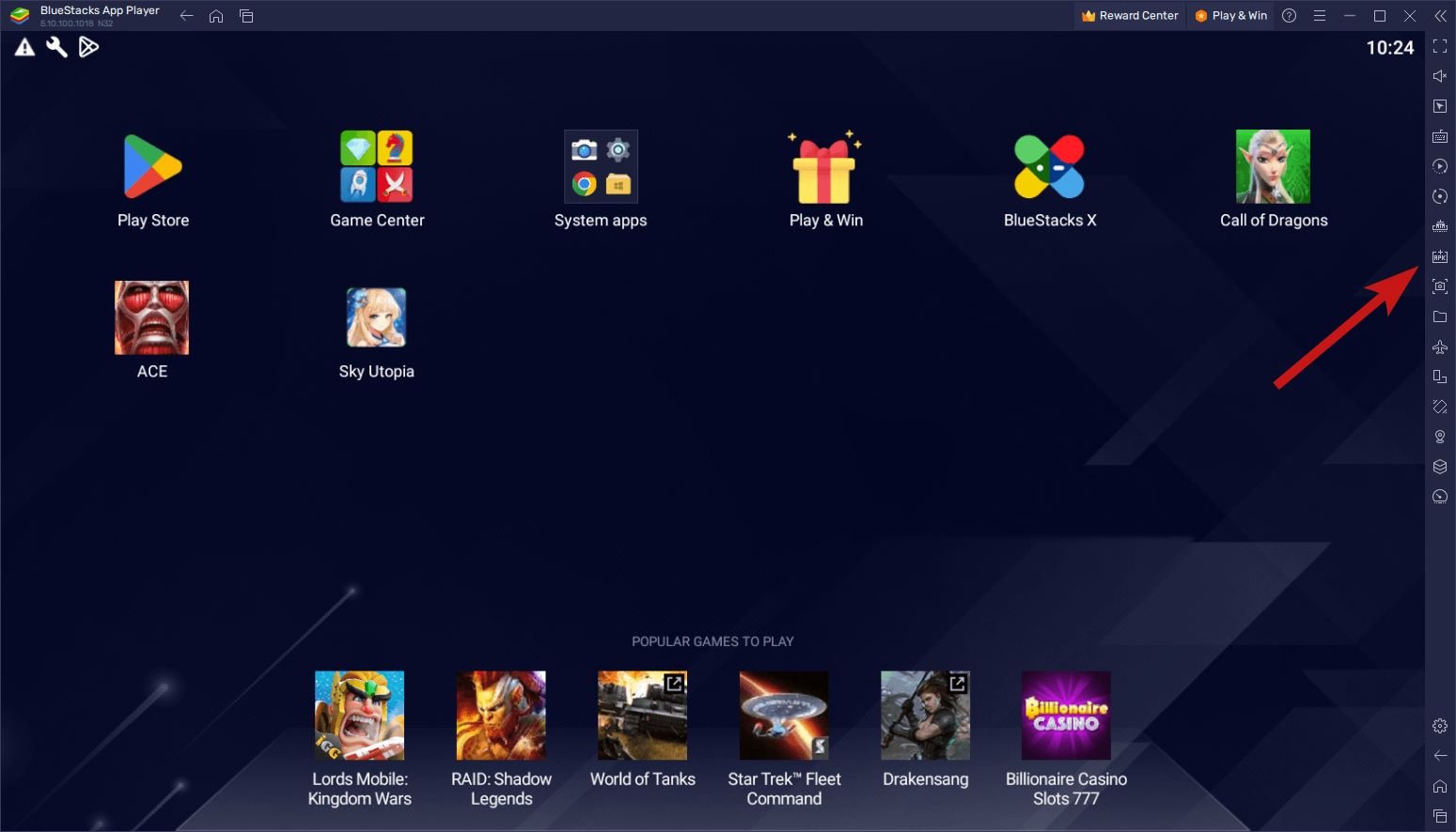 Установите APK с помощью BlueStacks.