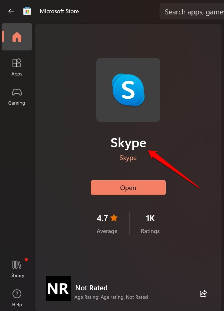 установить Skype из Microsoft Store