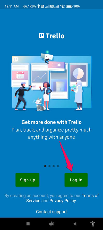 Повторный вход в Trello