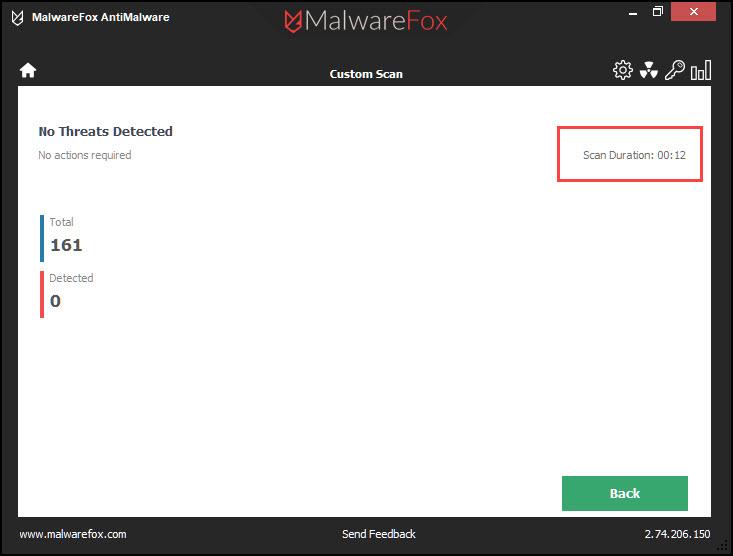 Интерфейс MalwareFox