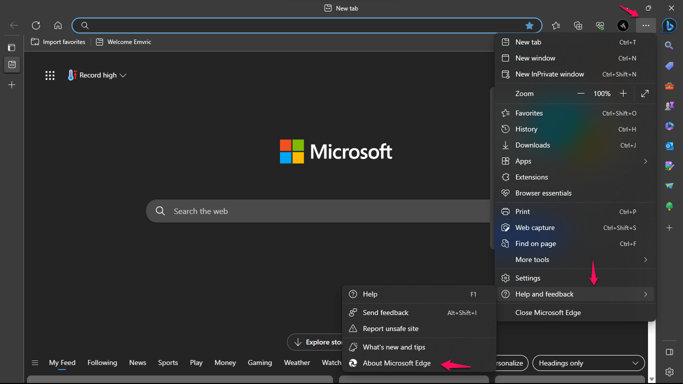 Обновите Microsoft Edge