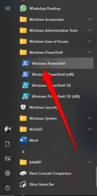 Откройте Windows PowerShell.