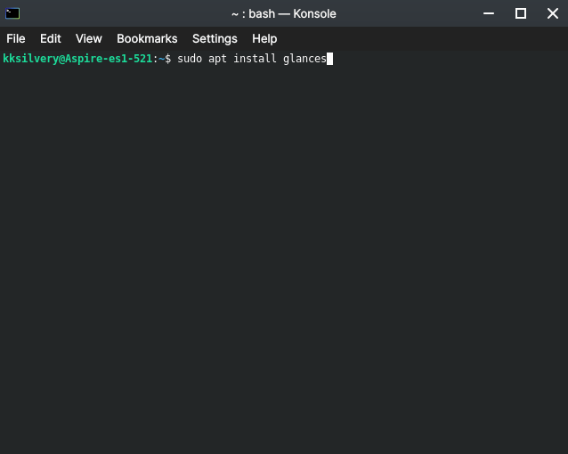 Откройте «Терминал»_ и_введите _«sudo_apt_install_glances»_ и_затем_нажмите_enter_key