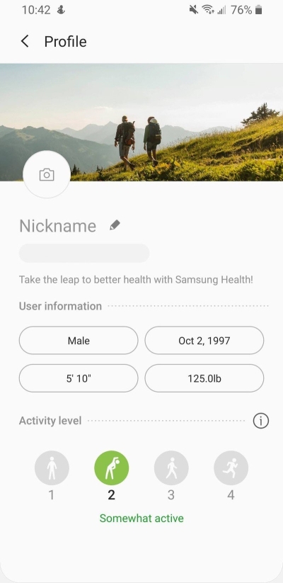 Главная страница Samsung Health