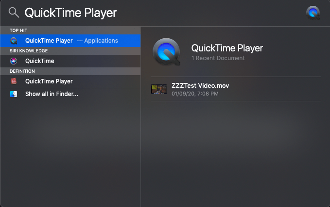 QuickTime Player в центре внимания