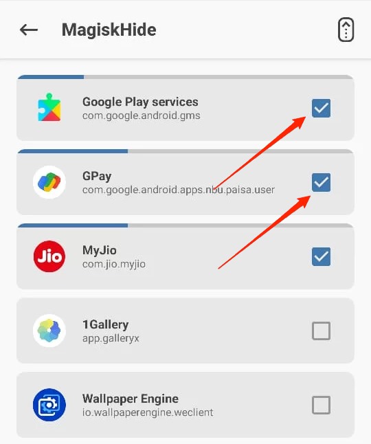 Magisk Скрыть и найти «Сервисы Google Play» и «Google Pay»