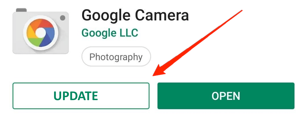 Обновите приложение Google Камера