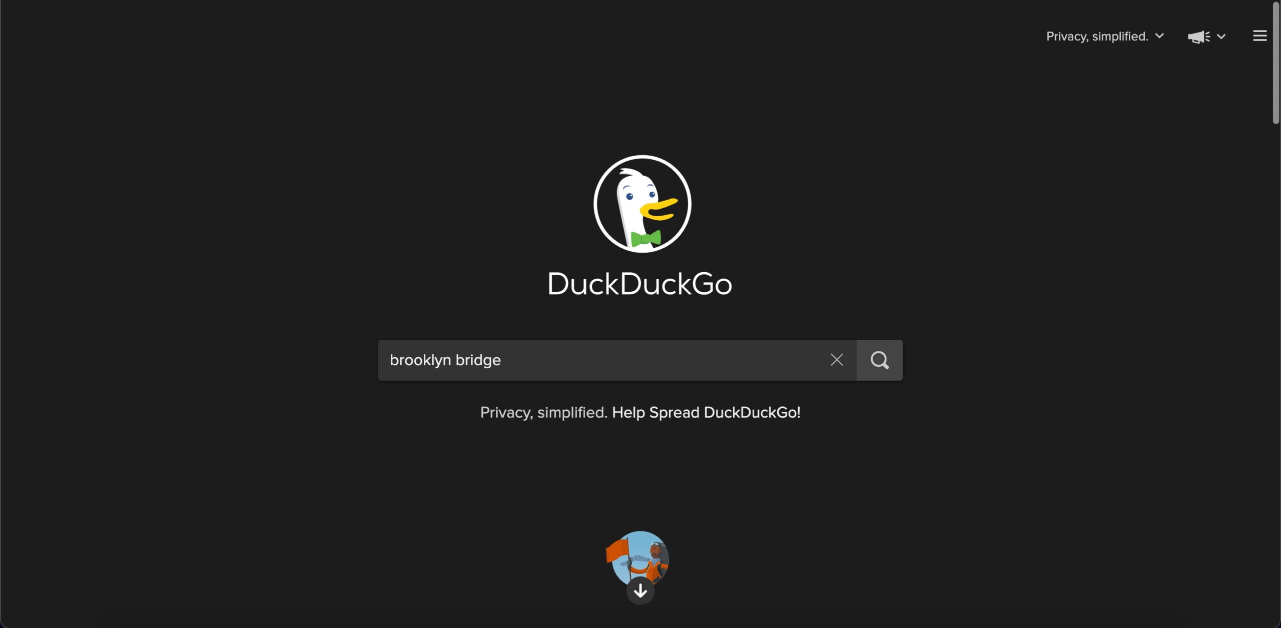 Найдите любое место на DuckDuckGo.