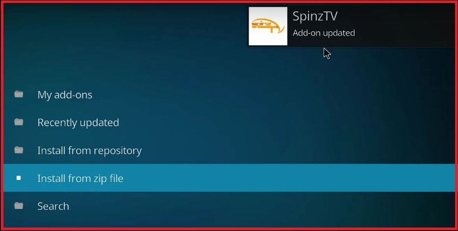 SpinzTV загружен на Kodi