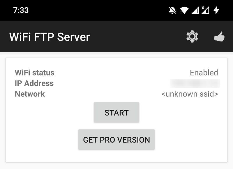 Запустить FTP-сервер Wi-Fi