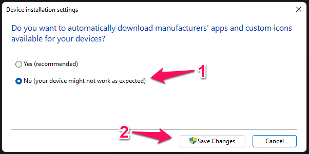 Запретить Центру обновления Windows обновлять устройства (5)