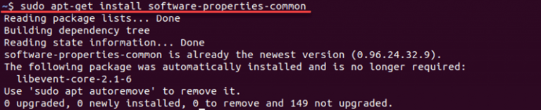 $ sudo apt-get install Software-Properties-Common