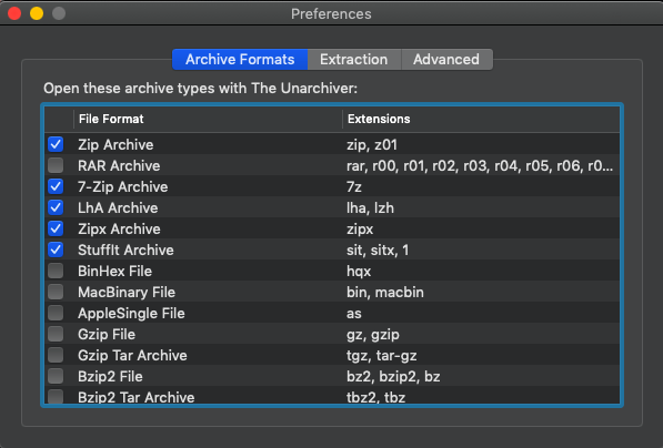 Извлечение Unarchiver