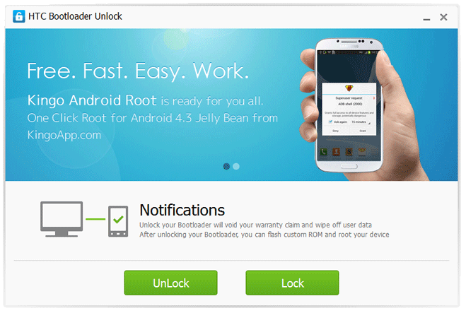 Разблокировать загрузчик HTC