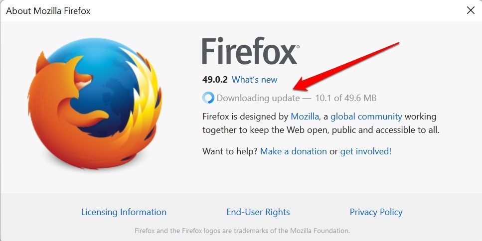 обновить браузер Firefox