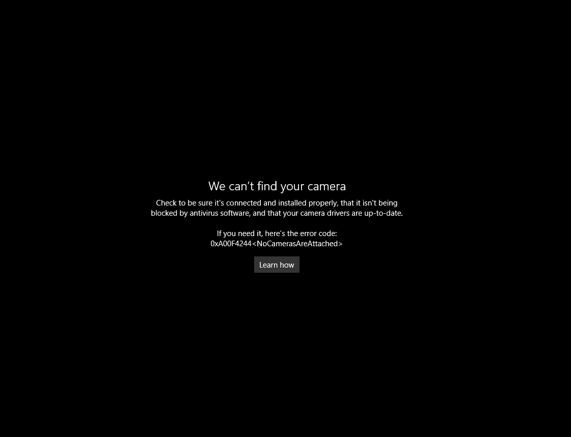 Мы не можем найти вашу камеру, ошибка Windows 11