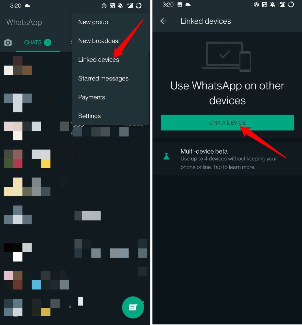 WhatsApp связать устройство