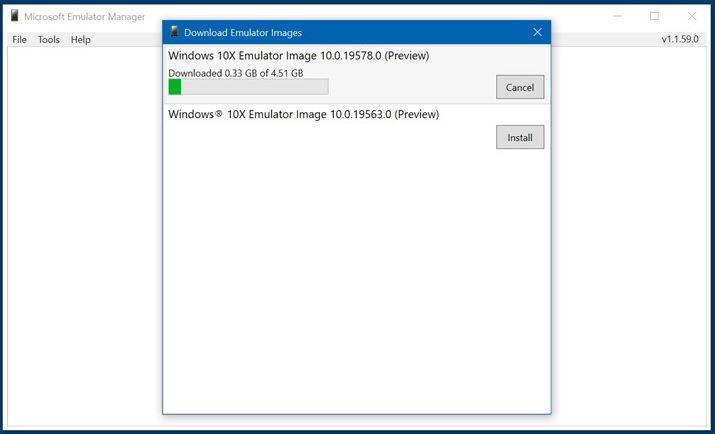 Образ эмулятора Windows 10X