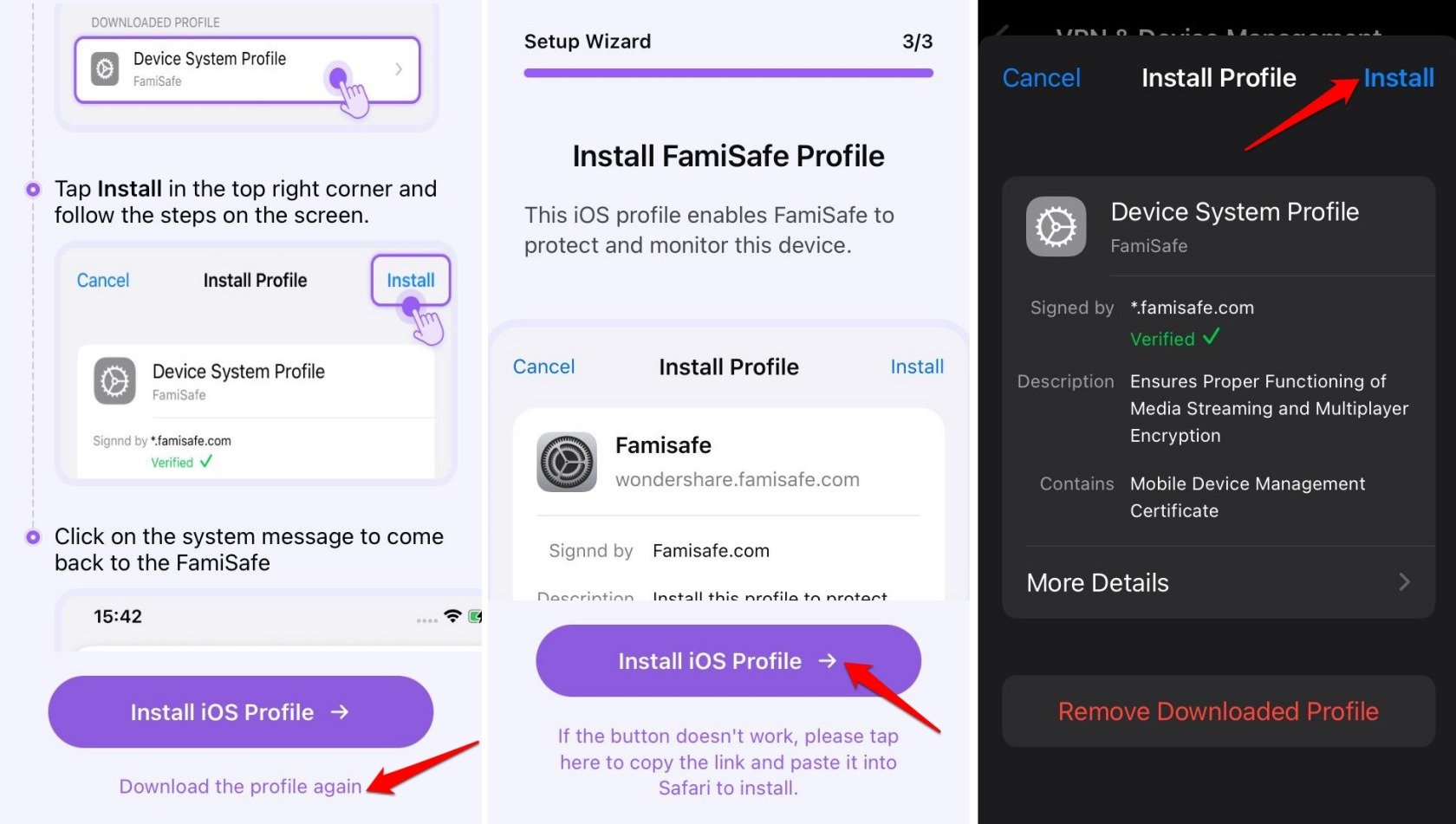 скачать и установить профиль FamiSafe iOS