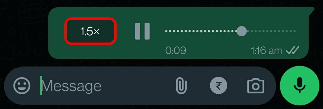 как изменить скорость воспроизведения голосового сообщения WhatsApp