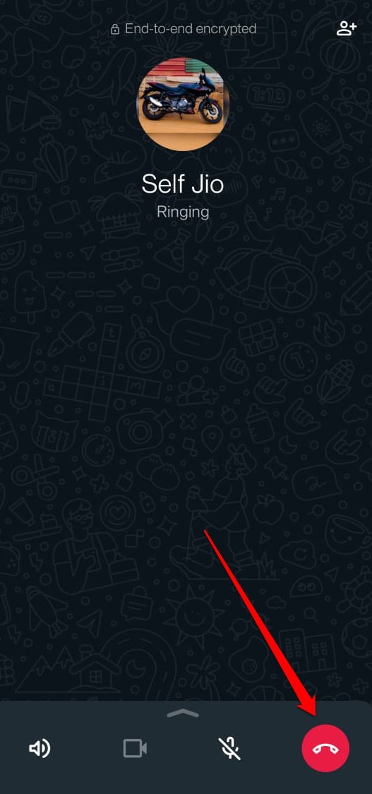 как завершить звонок в WhatsApp