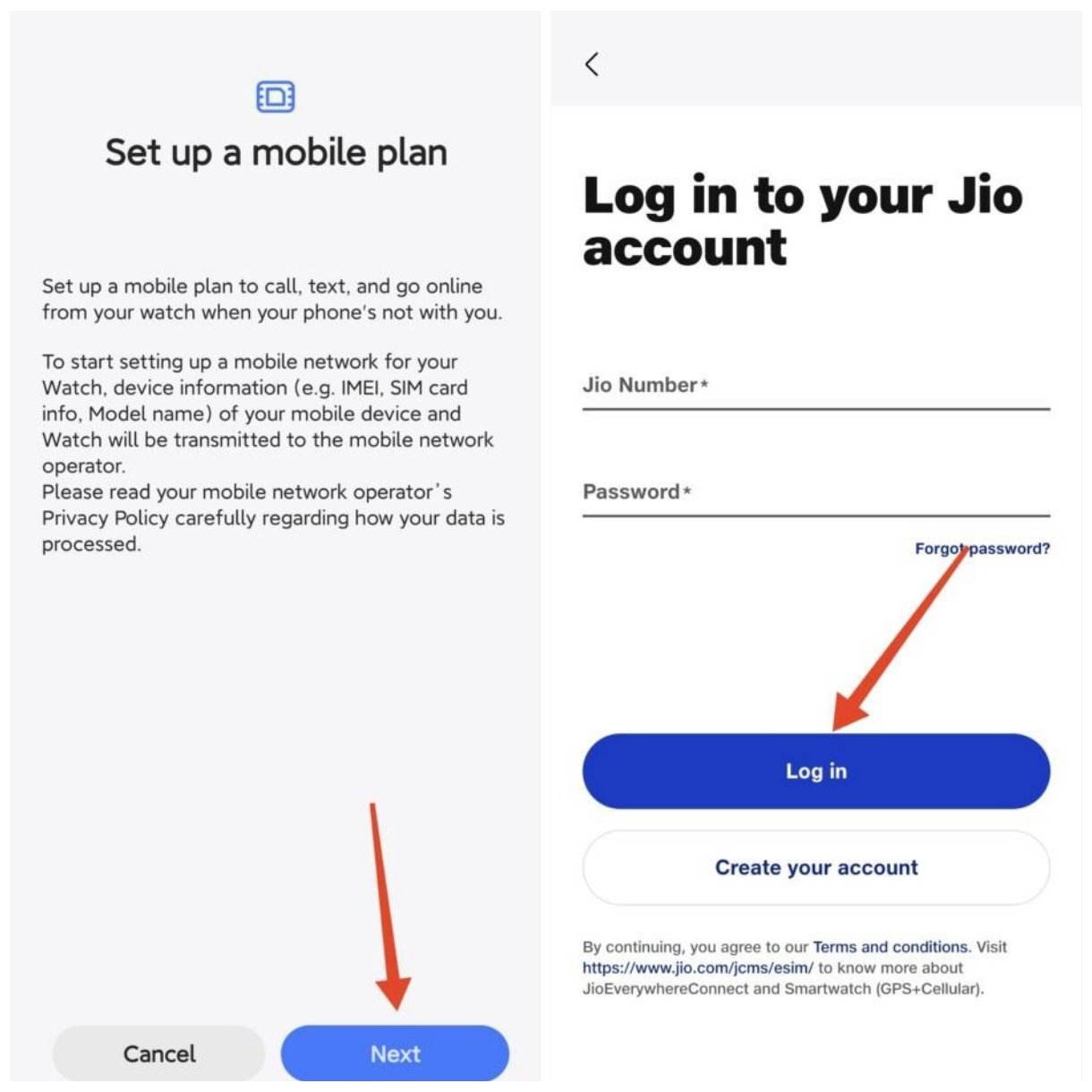 login into jio